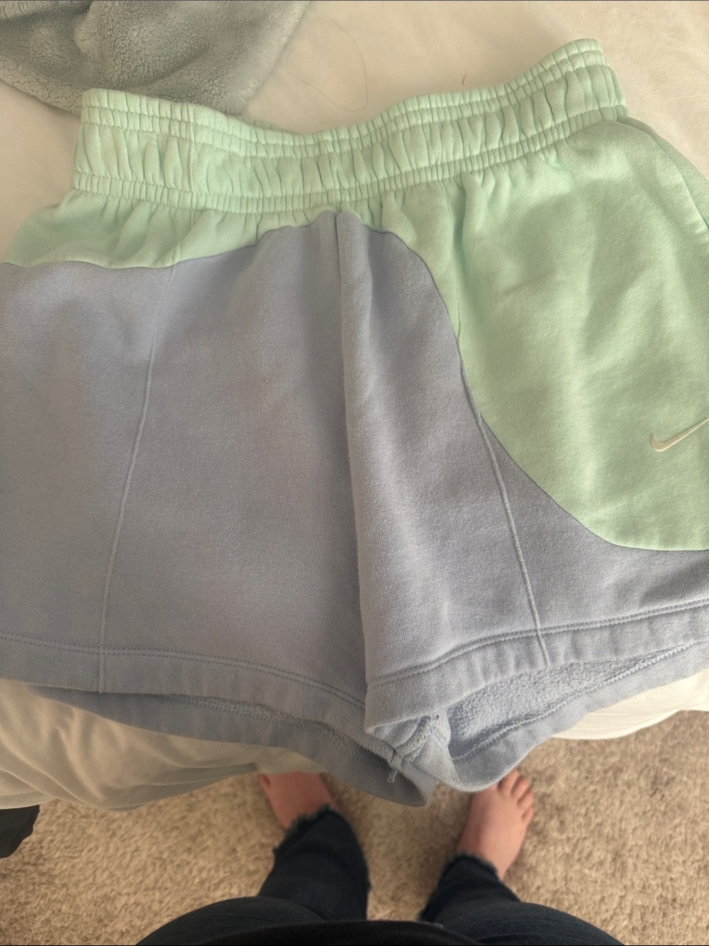 Nike Girls' Mint Green and Light Blue Athletic Shorts